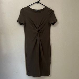 Shein Olive Twist Front Mini Dress